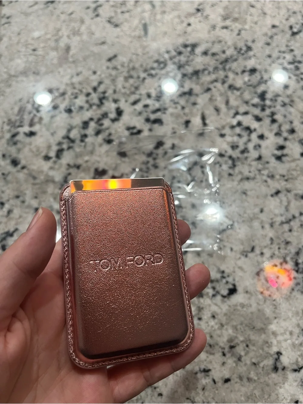 Tom Ford Metallic Rose Gold Card Wallet Phone Accessory